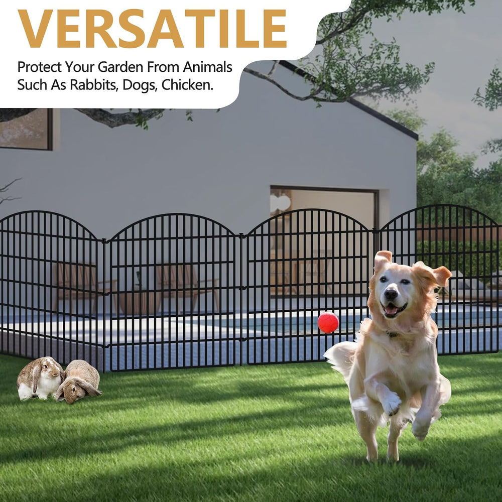 10 Panels Garden Fence Animal Barrier, 33 in(H) X 24 ft(L) Dog Fence Outdoor ...