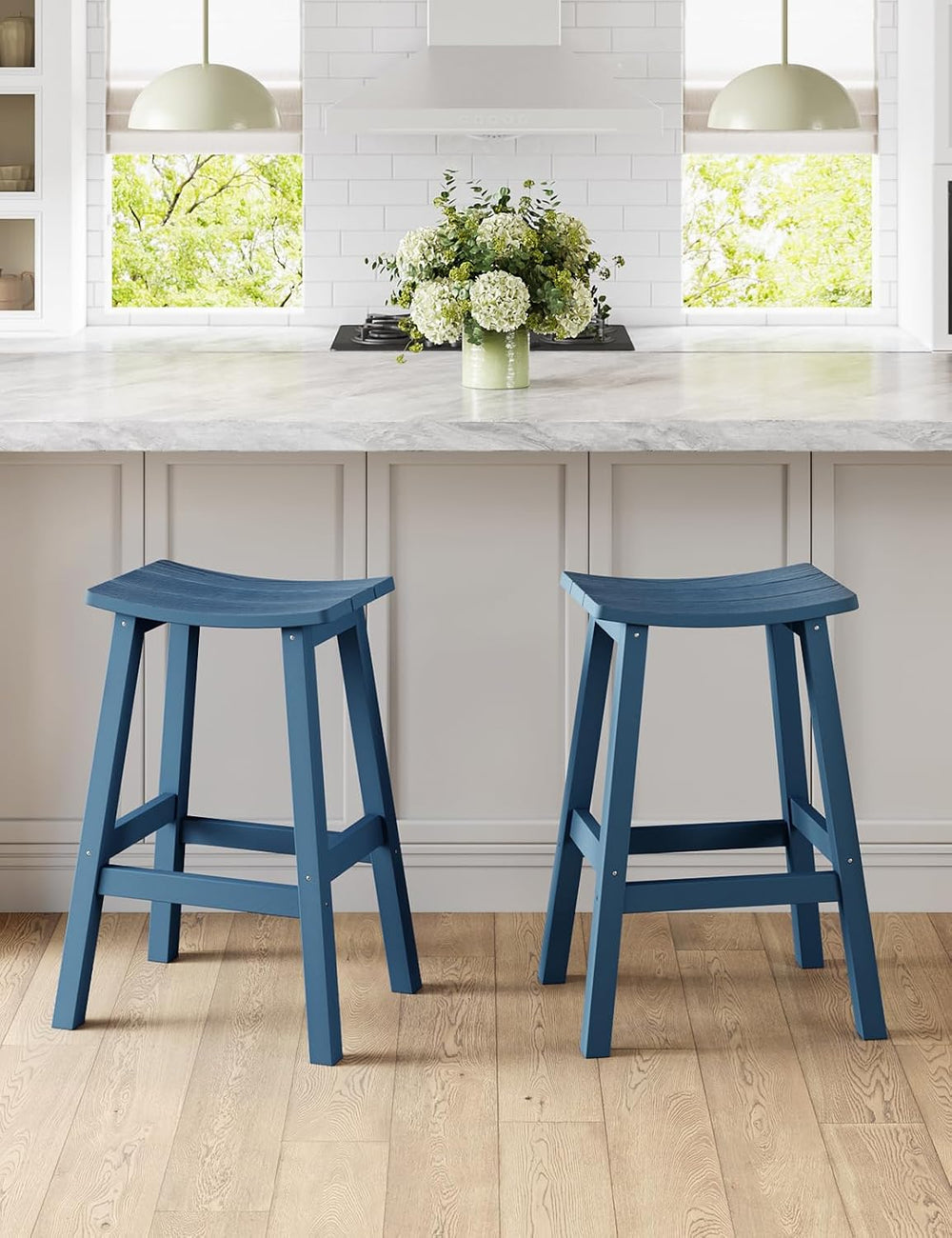 Weatherproof Bar Stools Set of 2, 28" Height Outdoor Bar Stools