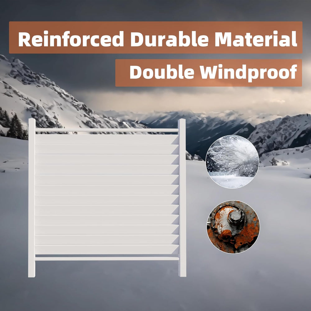 36" W X 45" H Reinforced White Vinyl Privacy Fence, Double Windproo...
