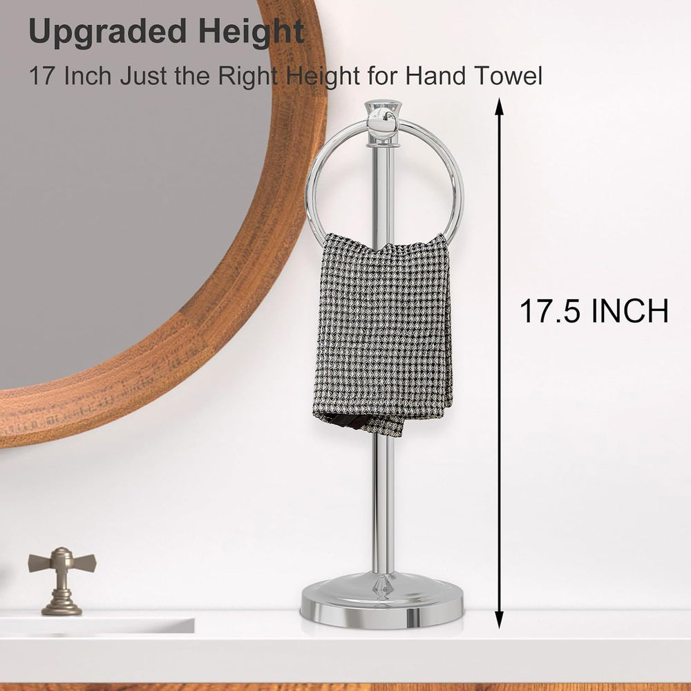 Hoimpro Hand Towel Holder Stand Free Standing Towel Bar Polished Chrome