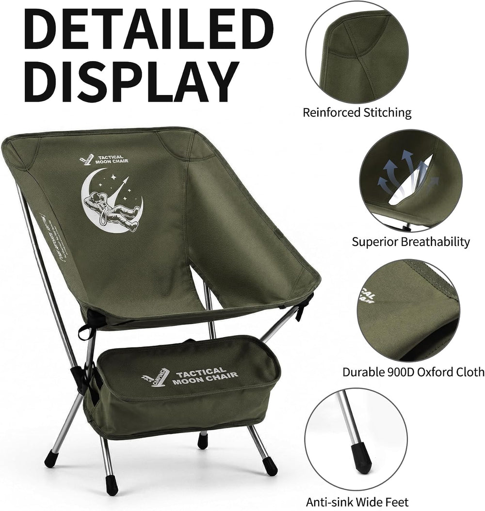 Ultralight Camping Backpacking Chair, 2.1 LBS, Supports 330 lbs