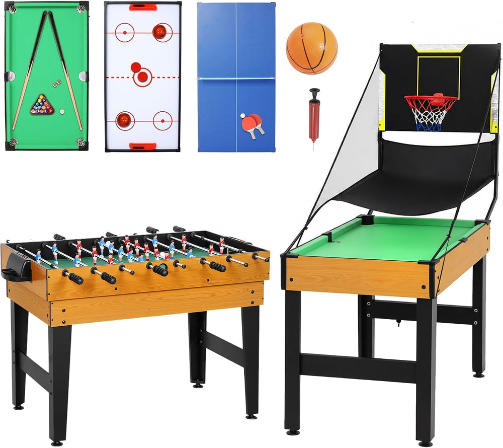 Soozier 5-in-1 Multi Game Table, 53" Combo Game Table Set with Accessories
