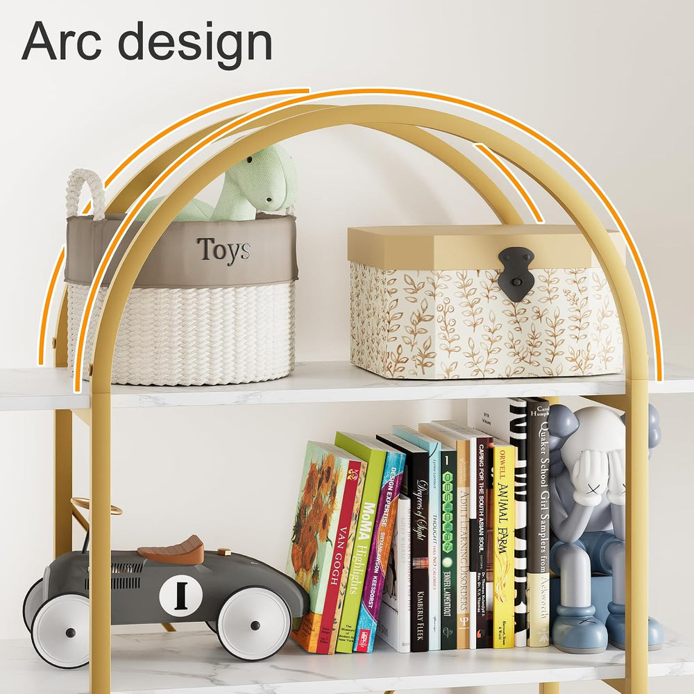 Arbuxzuy 6 Tier Bookshelf, 83" Tall Arched Bookcase, Tall Book Shelf wit...