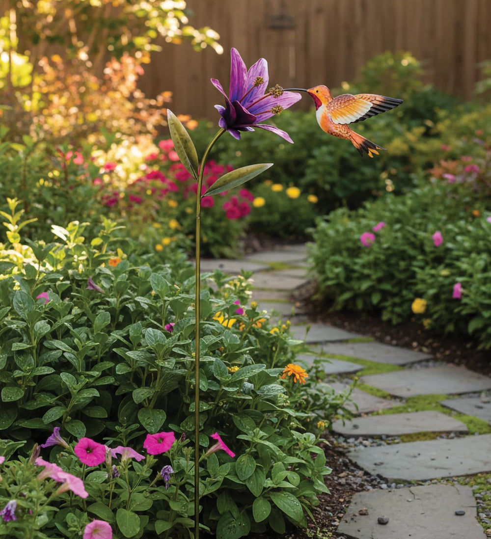 Regal Art & Gift Flower Garden Stake, Handcrafted Metal Yard Art Decor