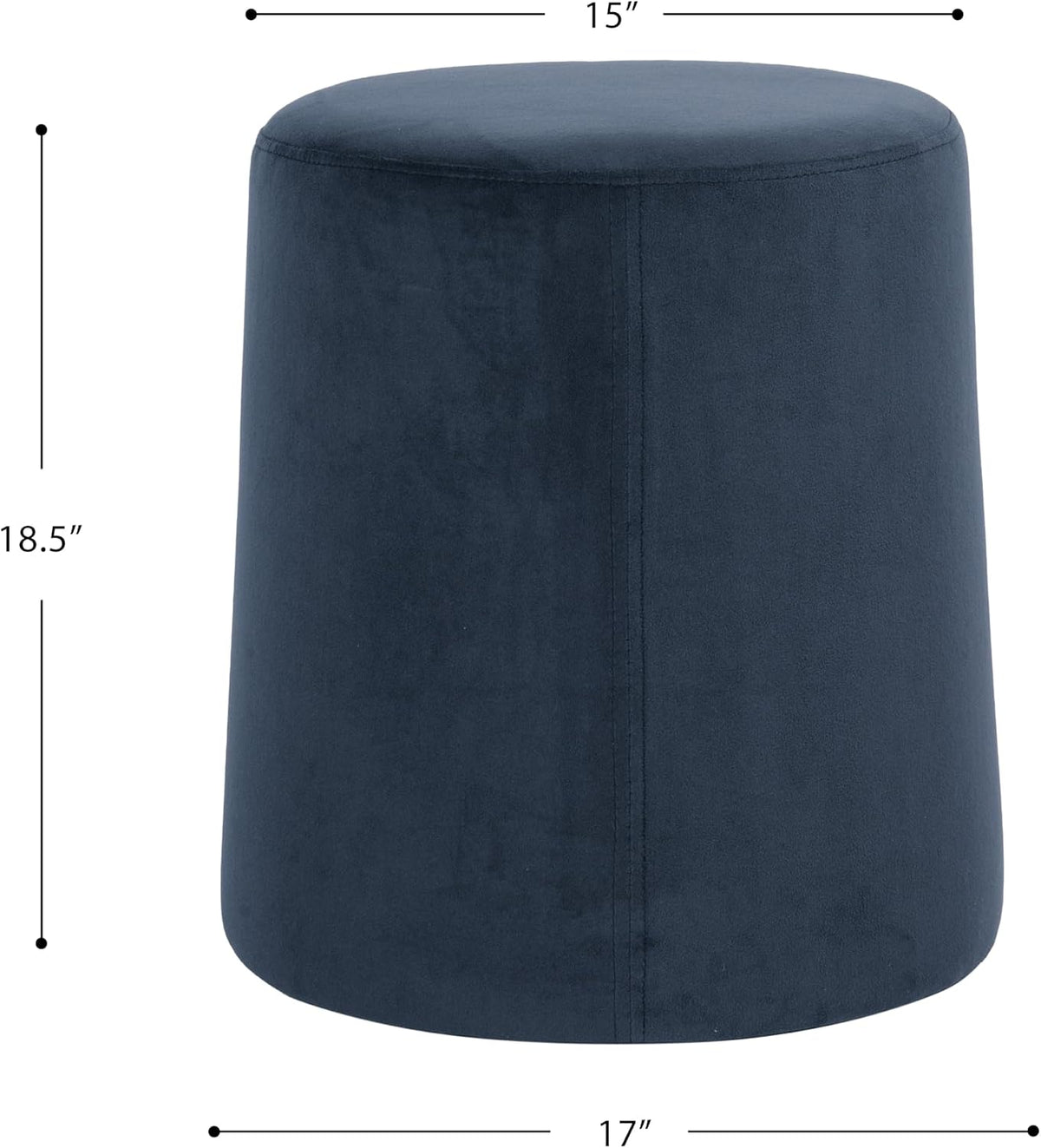 Spatial Order 17" Organic Shape Ottoman - Blue Velvet