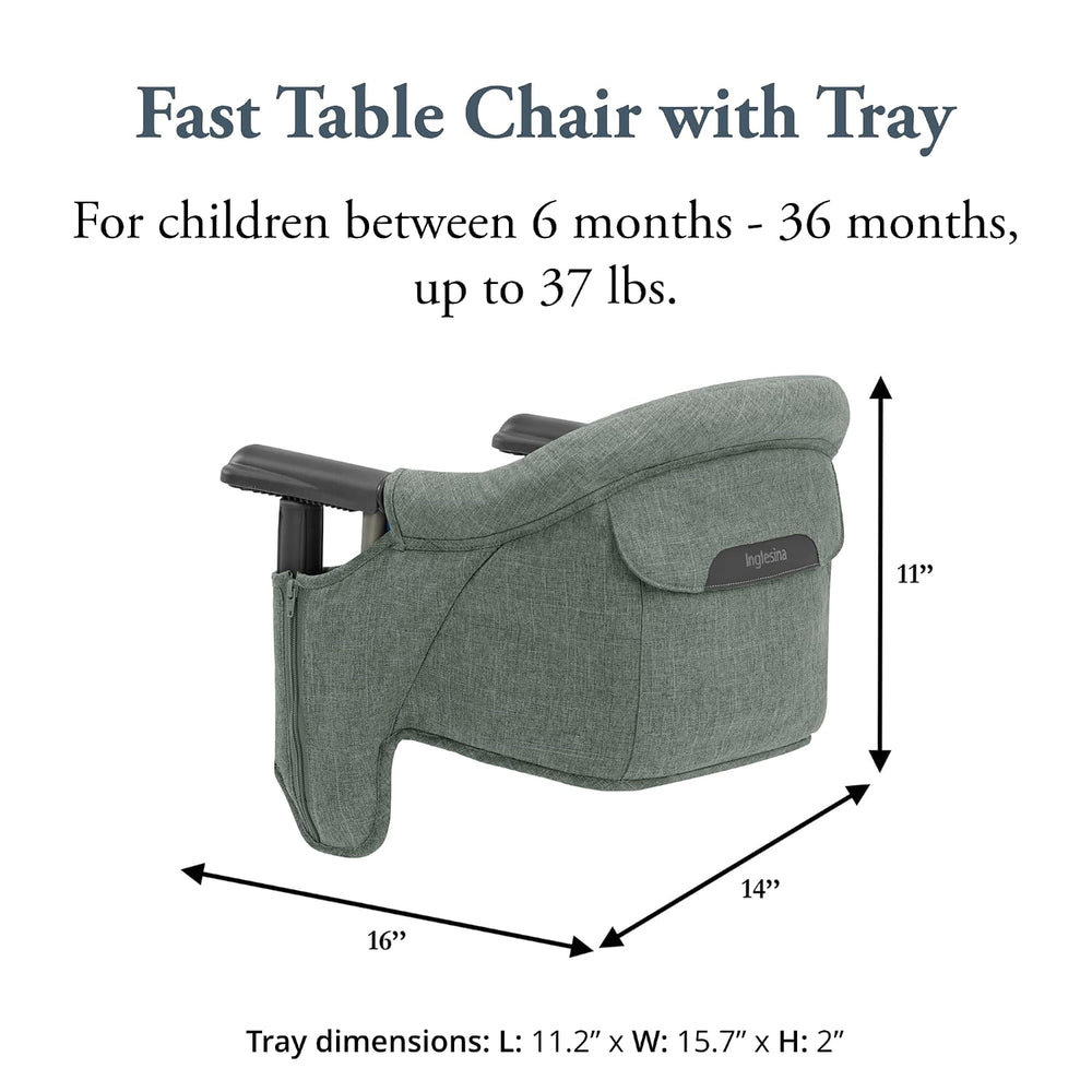 Inglesina Fast Table Chair (Pine Green Melange) + Fast Dining Tray