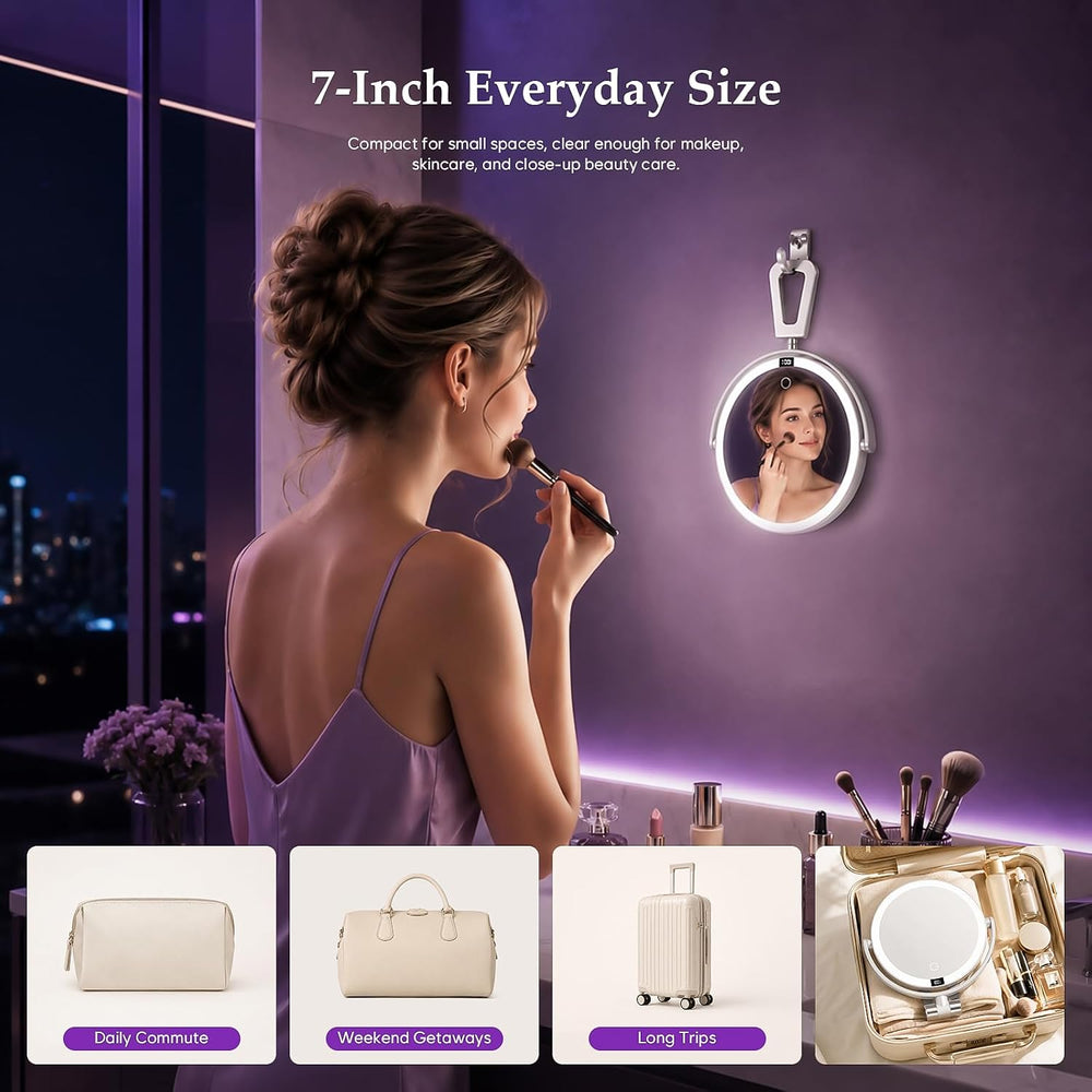 1X/30X Makeup Mirror with Lights, Rechargeable Magnifying Mirror