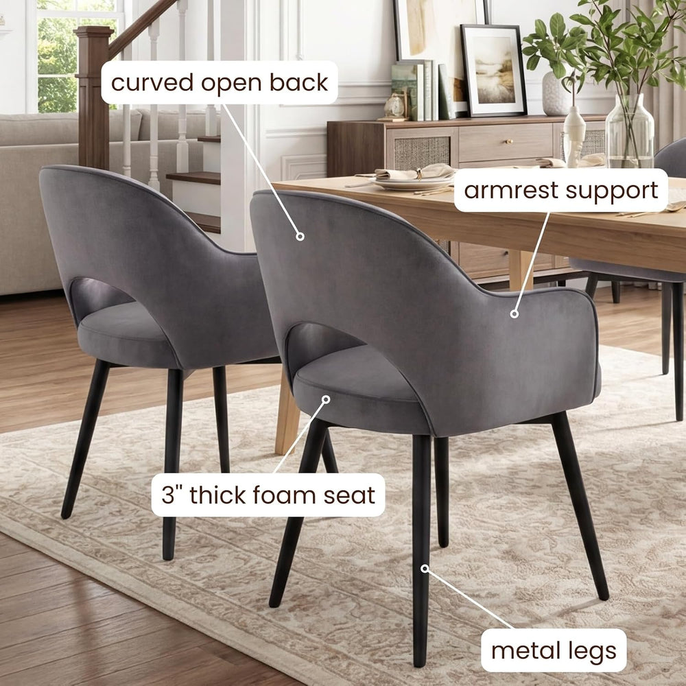 DUOMAY Swivel Dining Chair Set of 6, Velvet Upholstered Side Chair Modern Acc...