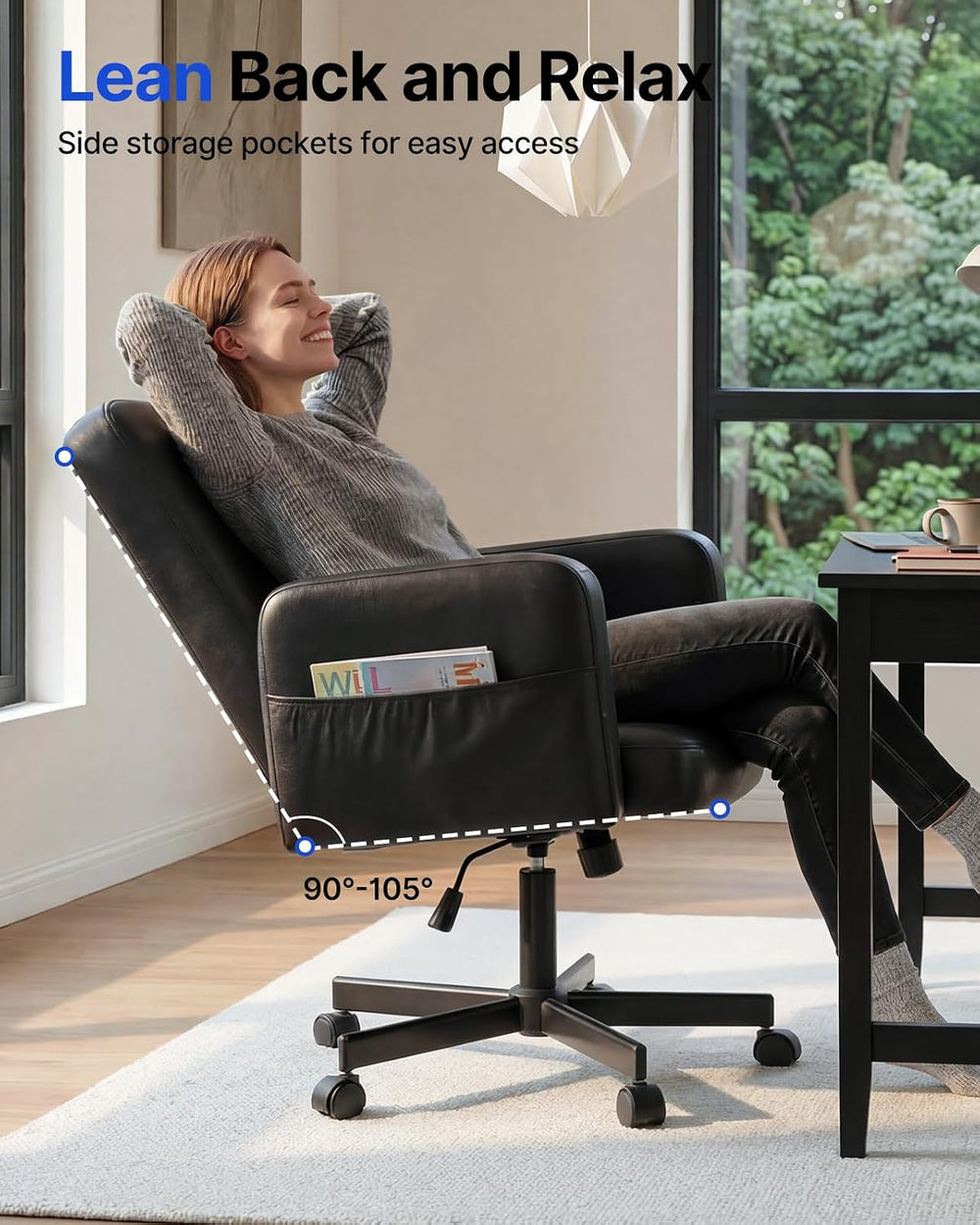 HUANUO Criss Cross Chair with Adjustable Armrests