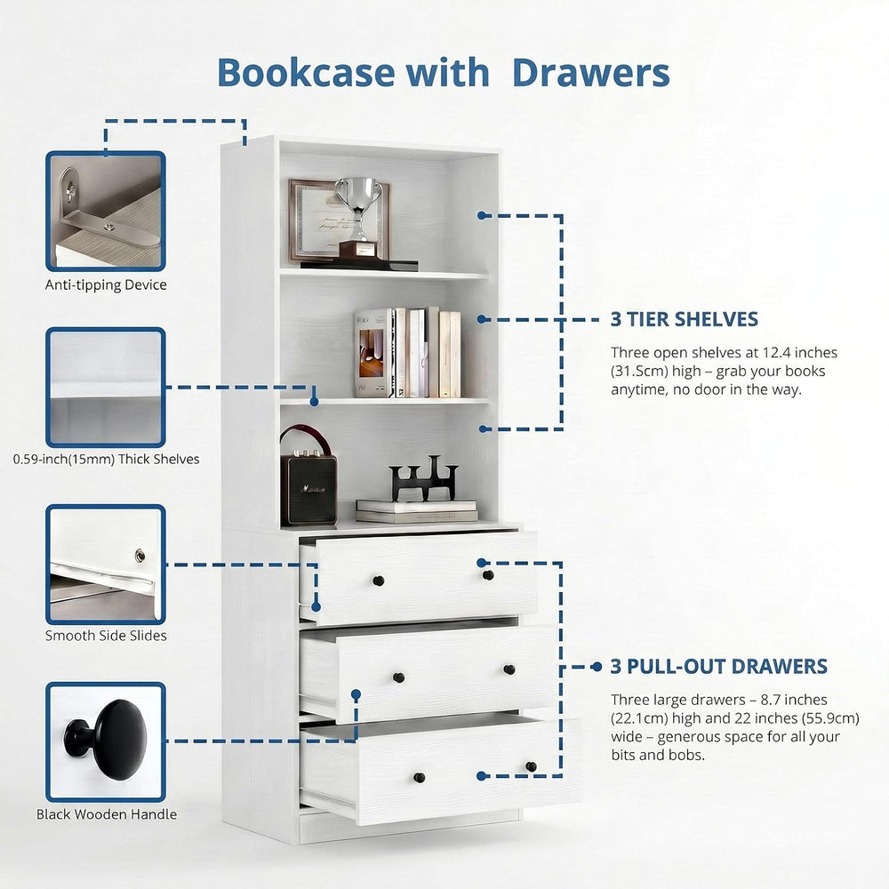 TUSY 71" H Bookcase with Storage