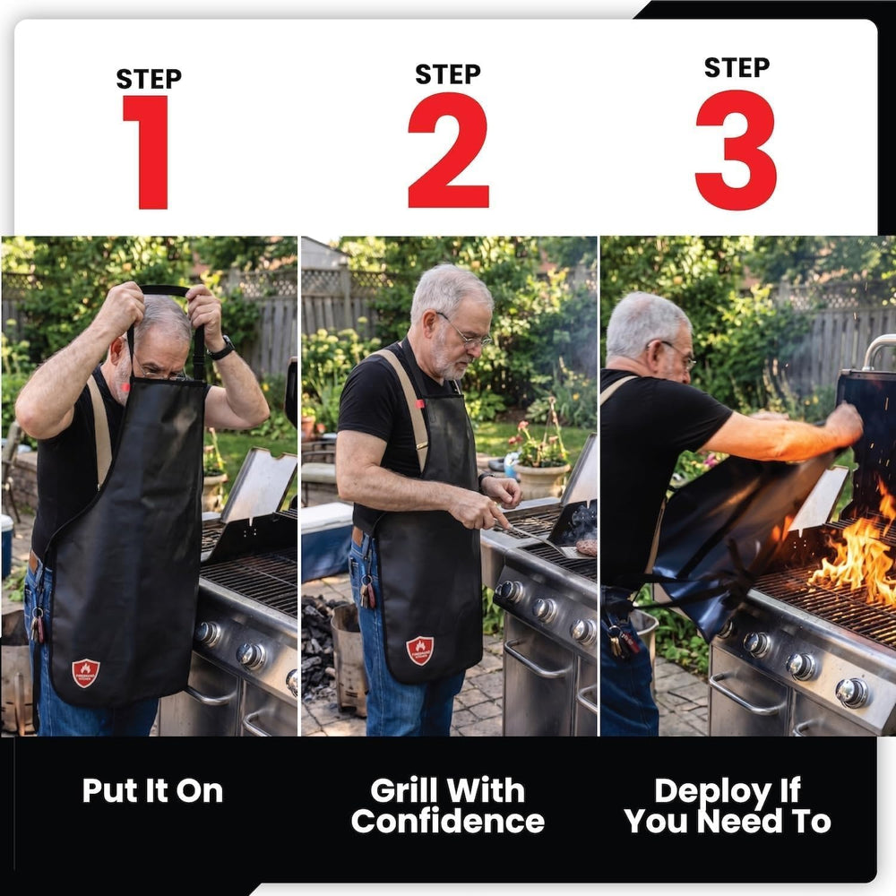 Prepared Hero Fireproof Apron for Women & Men, Doubles as Fire Blanket