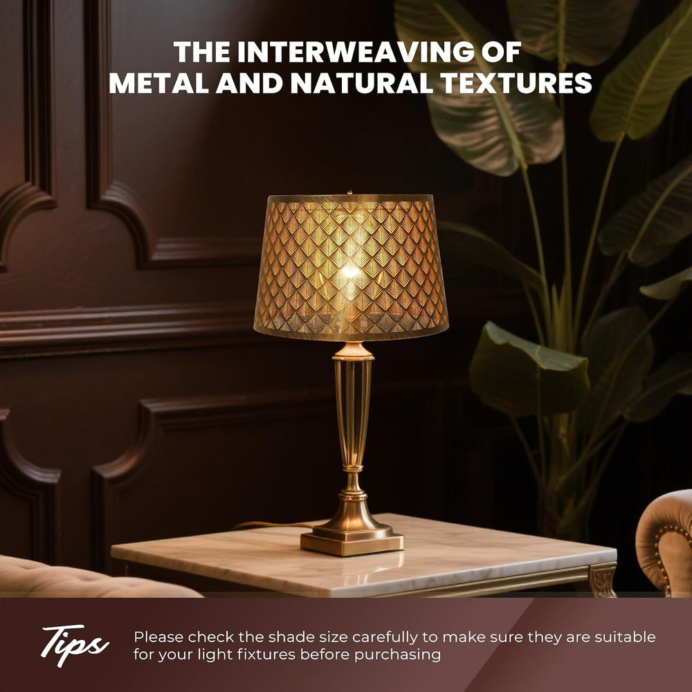Metal Etching Arrow Lamp Shade,Drum Lampshade for Table and Floor Lamps