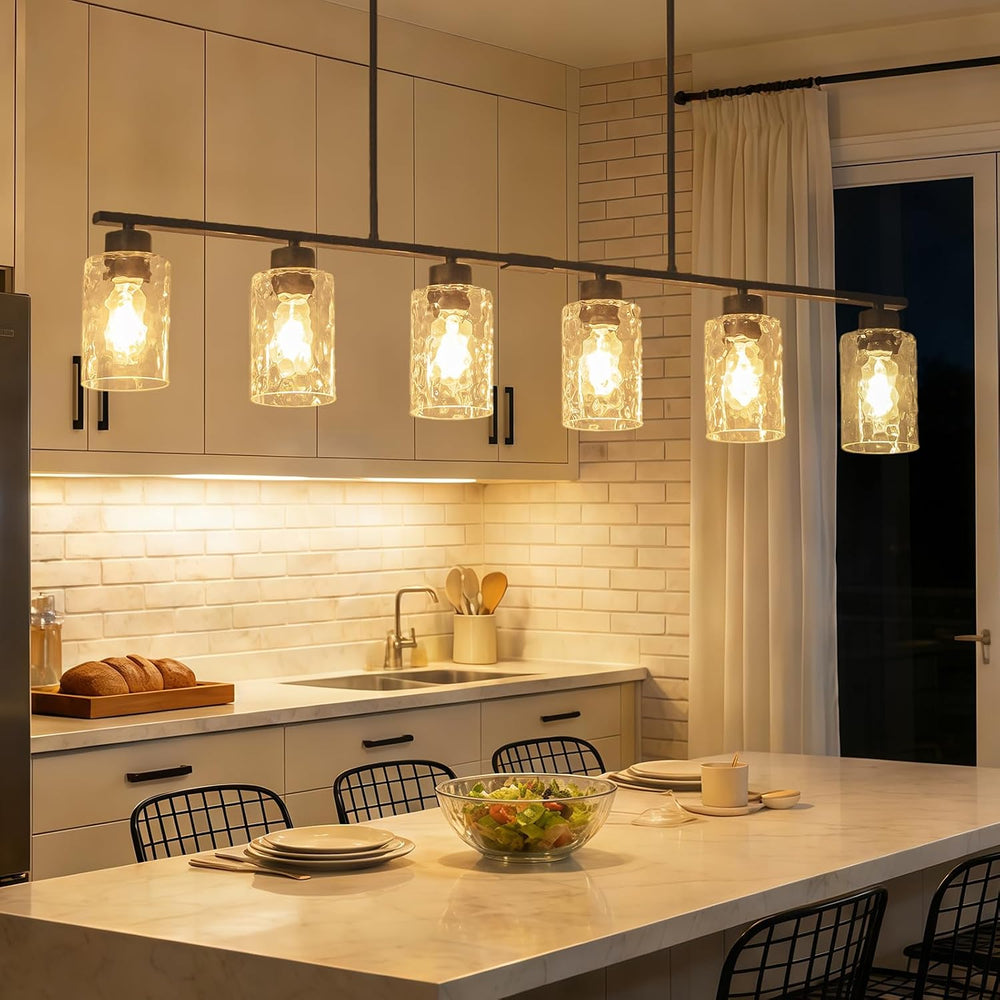 6-Light 45" Wide Dining Room Light Fixture, Kitchen Chandeliers over Table