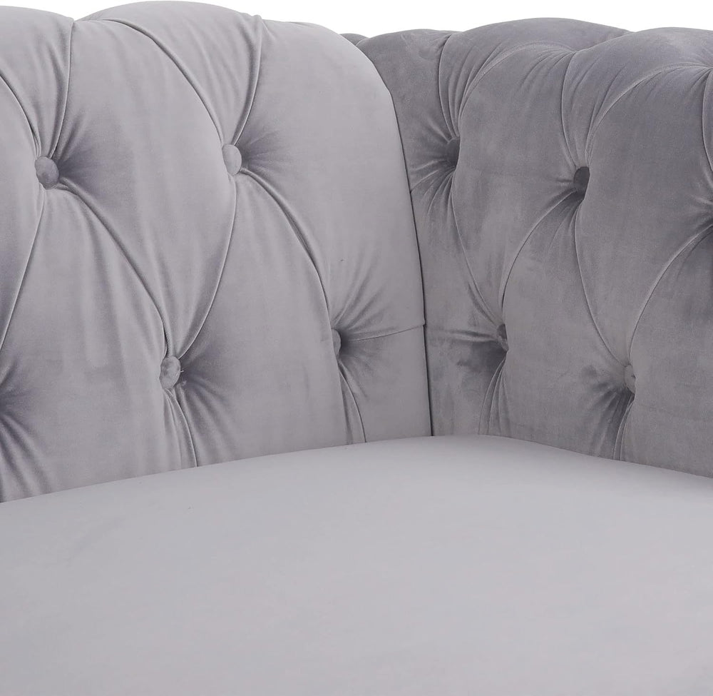 LEVNARY Velvet Chesterfield Chair, Mid-Century Modern Single Sofa Chair with ...