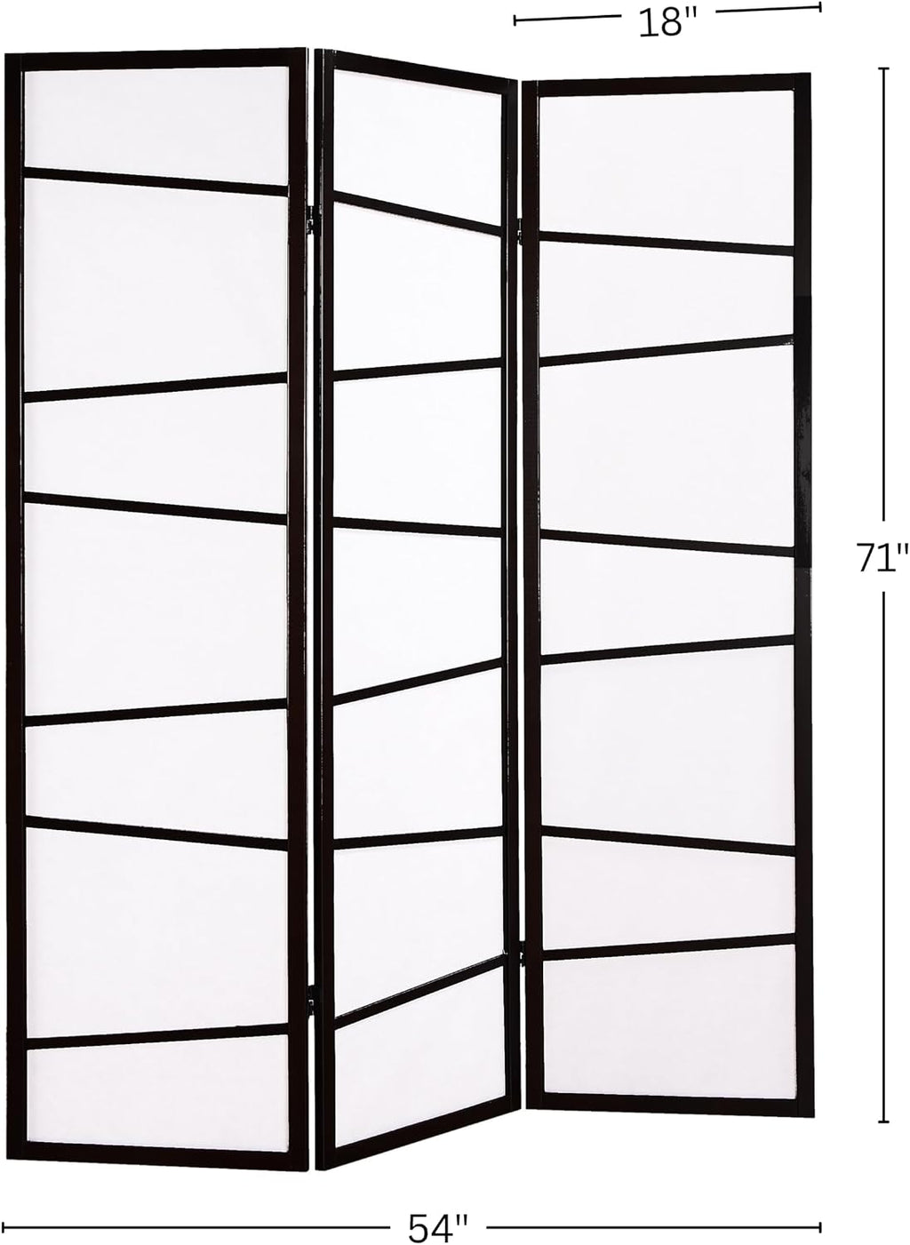 Roundhill Furniture 3-Panel Screen Room Divider, Black