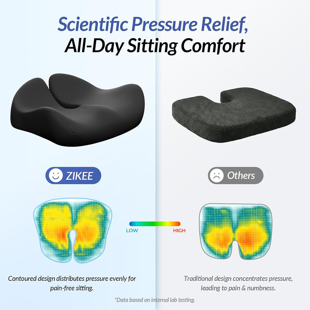 ZIKEE Ergonomic Seat Cushion for Pressure Relief, Pioneering Office Chair Cus...