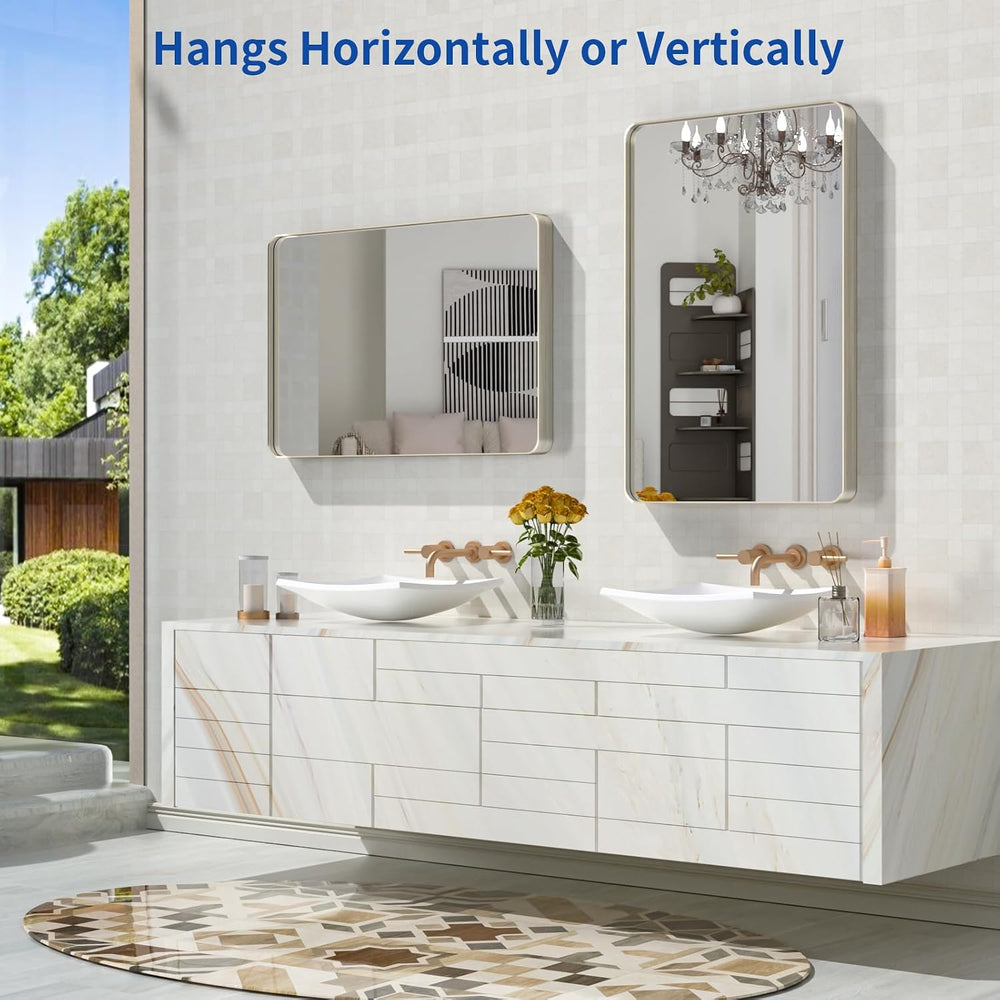 WEER Bathroom Vanity Mirror Brushed Nickel 20X30 Inch