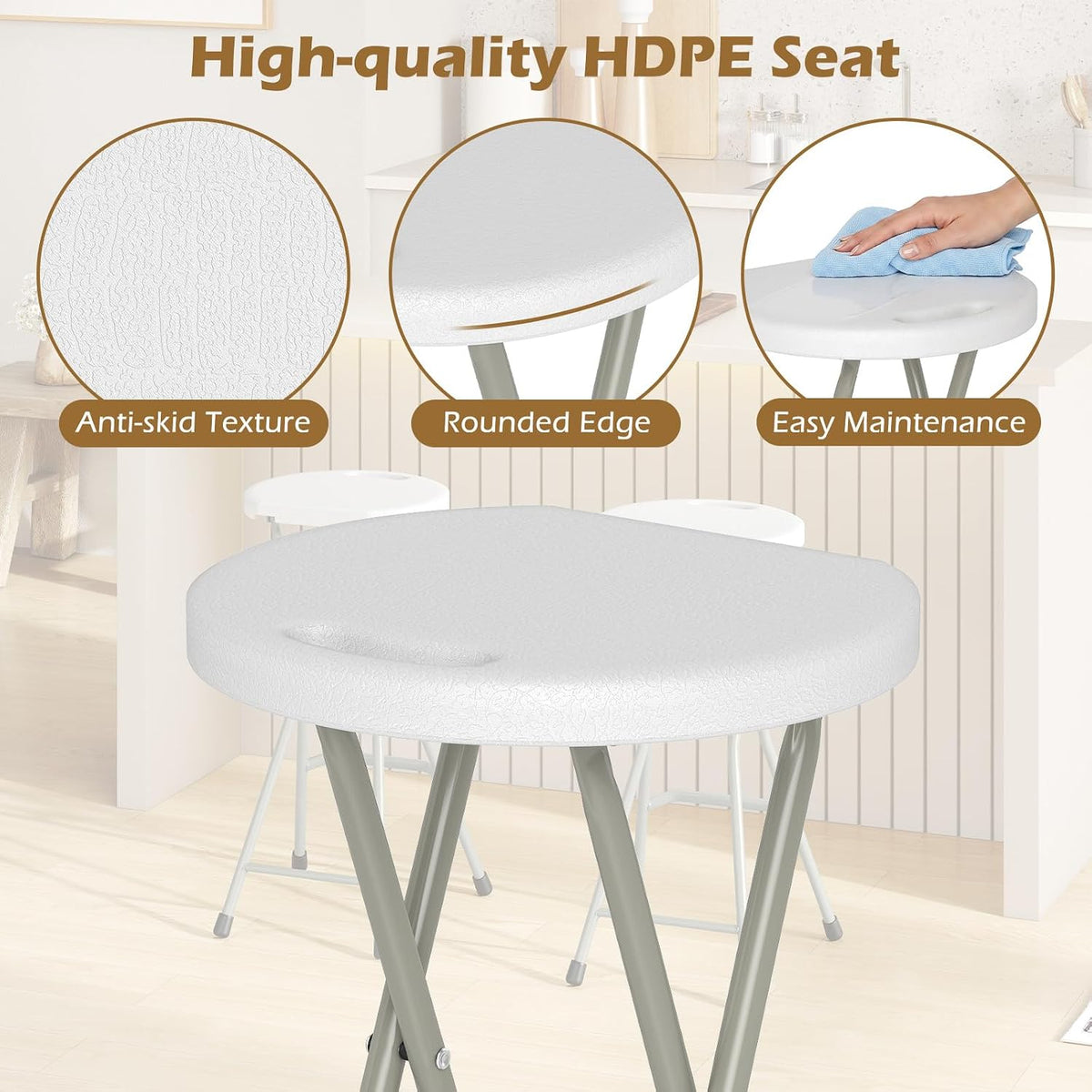 Goplus Extra Tall 28 inch Folding Stool for Adults