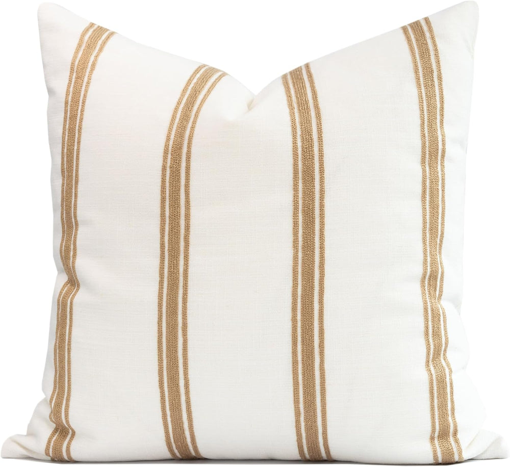 Crumbs Home Modern Farmhouse Fall Linen Indoor Outdoor Throw Pillow Cover Onl...