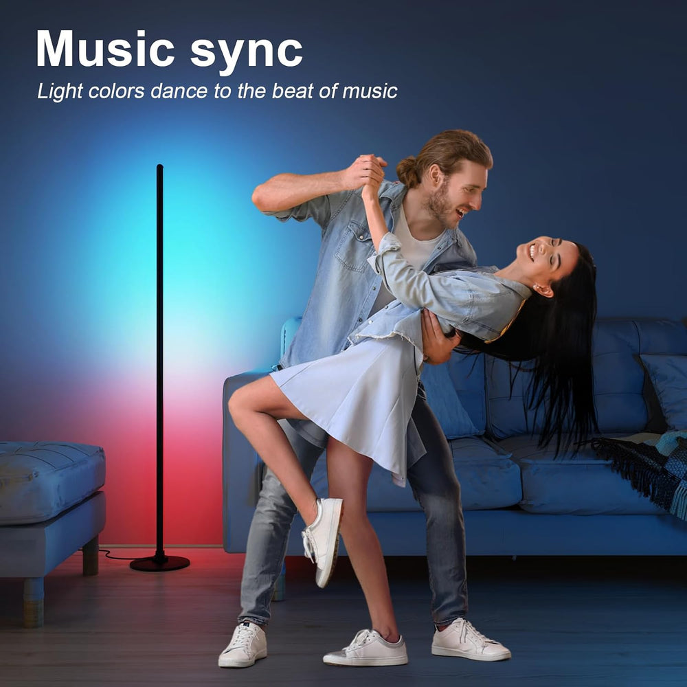 Lanmonlily Corner Floor Lamp, Alexa Compatible, RGBICW, Music Sync