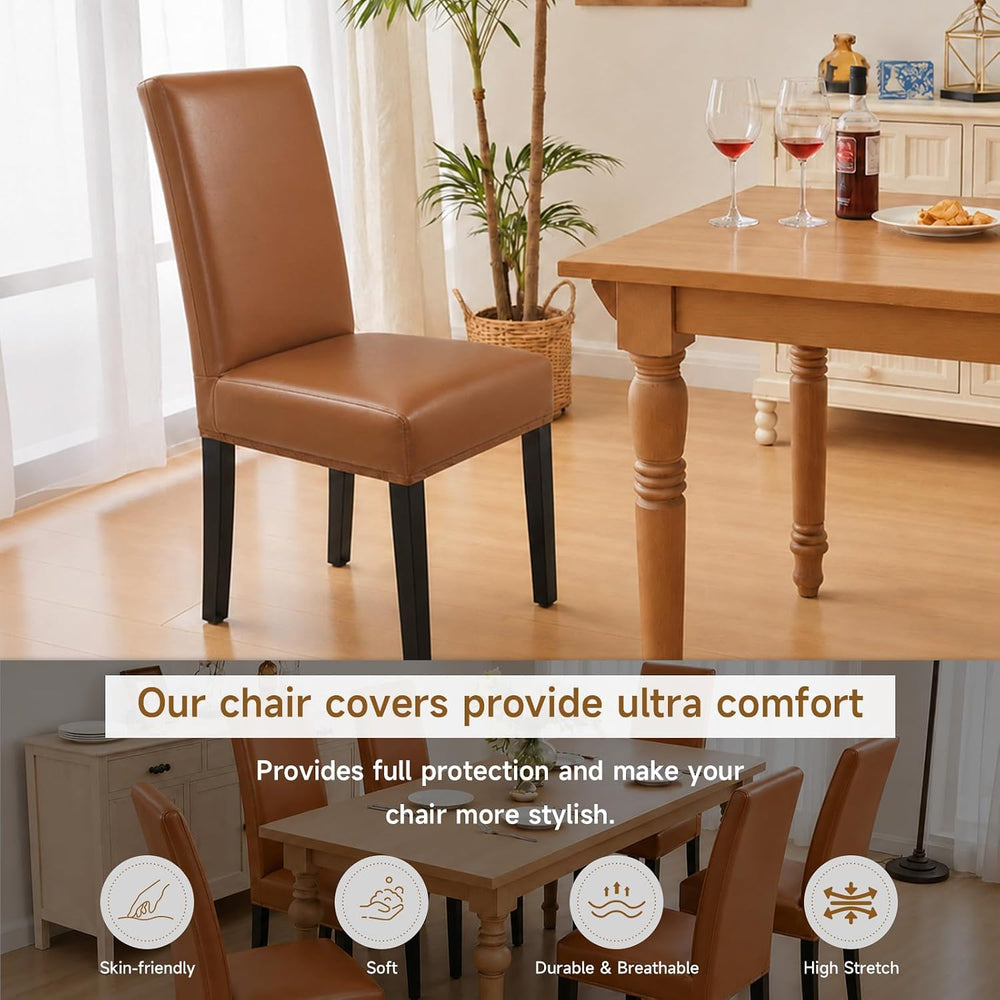 PU Leather Dining Chair Covers Waterproof Chair Covers for Dining Chairs