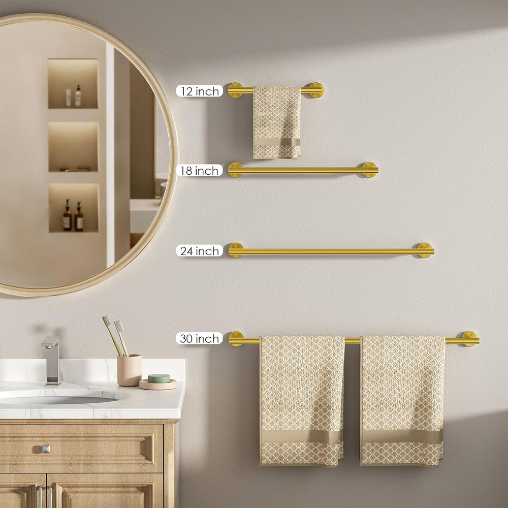 FORIOUS Towel Bar Towel Racks for Bathroom Wall Mounted 24" Brushed Gold