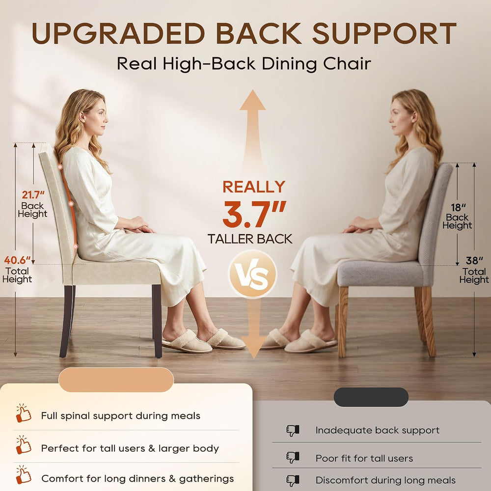 Upholstered Dining Chair Modern Parsons Stylish Kitchen Diner Set of 2