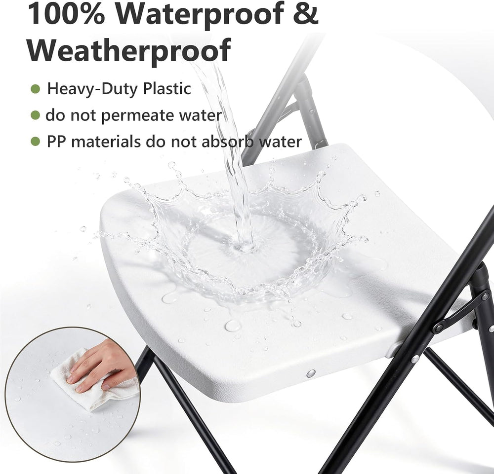 Folding Chairs 4 Pack, Outdoor Folding Chairs for Outside Indoor, Portable 35...
