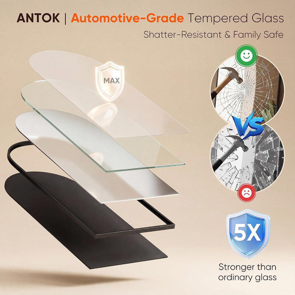 Antok 76" x34” Arched Full Length Mirror, Floor Mirror with Stand,Black