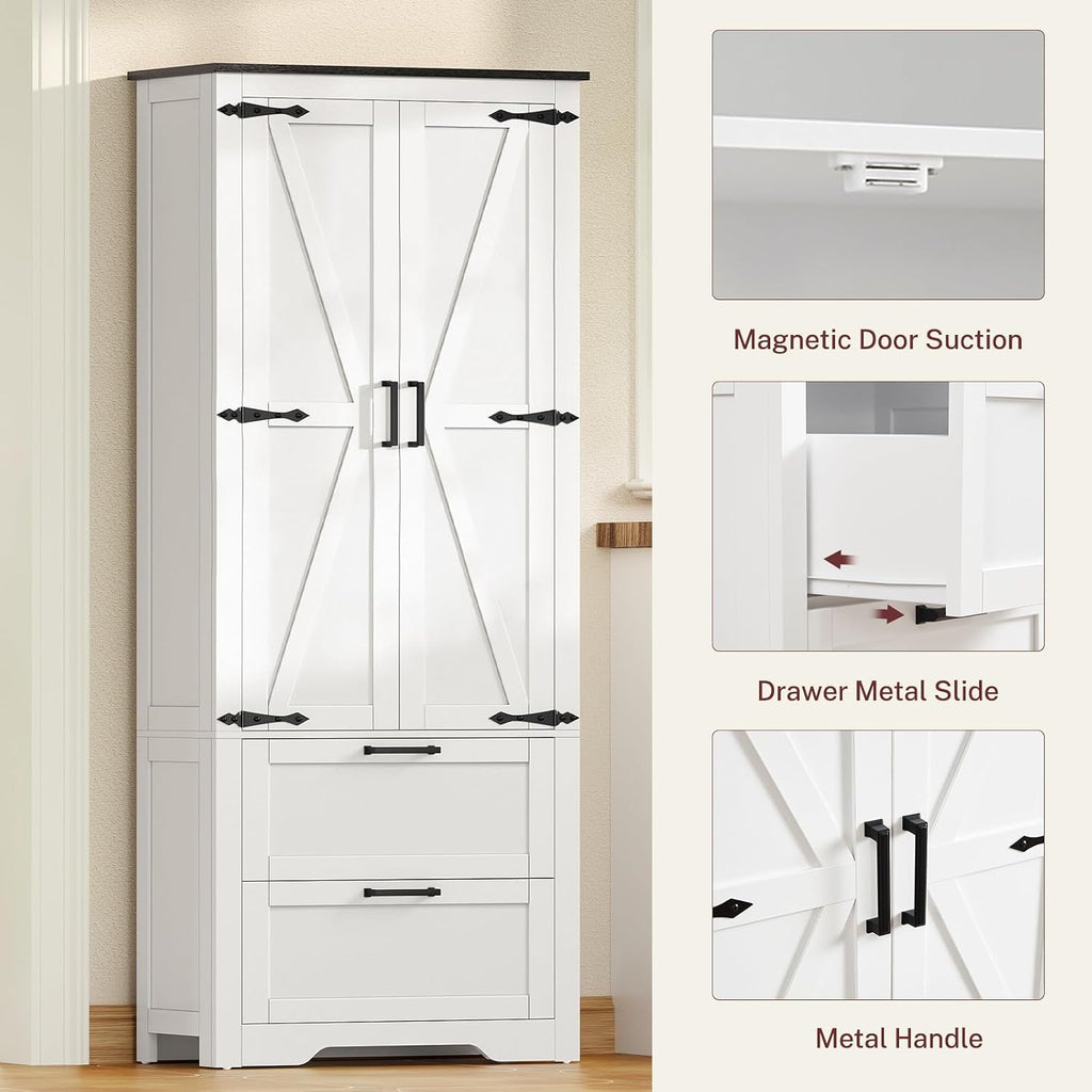 TEENFON Storage Cabinet with Doors & Adjustable Shelf