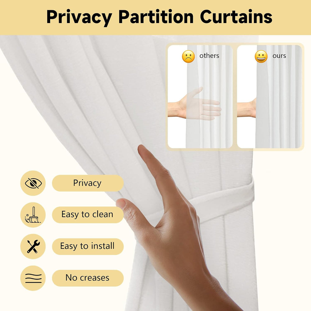 U-Shape Privacy Curtains for Room Divider, Beauty Salon Partition Curtain