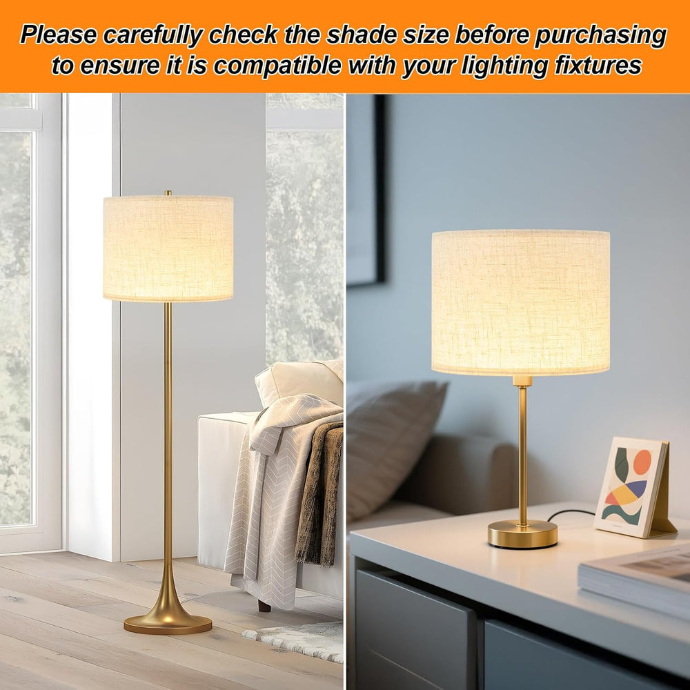 Lamp Shade for Table Lamps, Beige Line Drum lamp shade for floor lamps 13&quo...