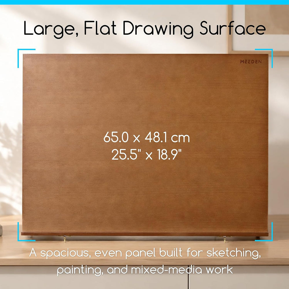 MEEDEN Large Tabletop Drawing Board: A2 Wooden Table Easel for Painting