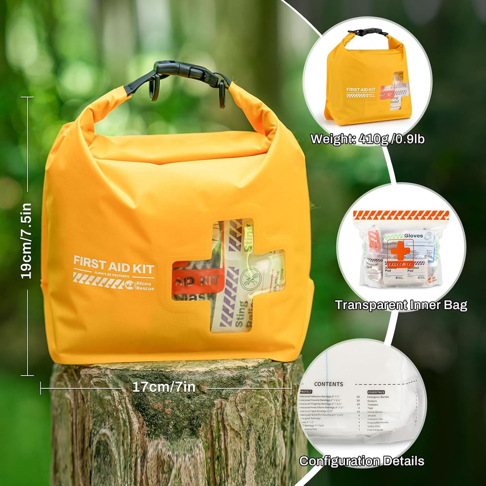 RHINO RESCUE Waterproof Boat First Aid Kit, Lightweight Dry Bag (Yellow)