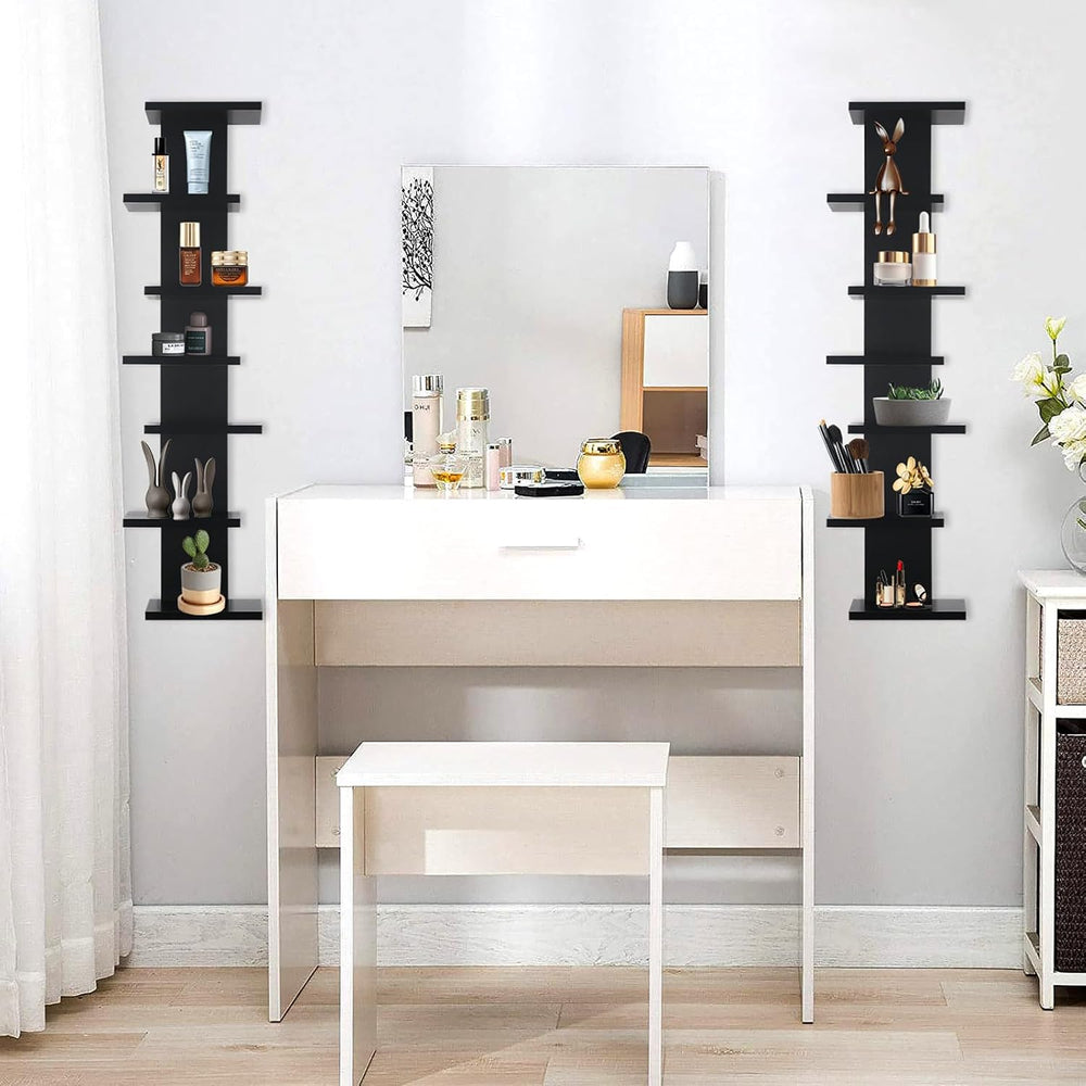 VIWODS 7 Tier Wall Shelf Unit, Black