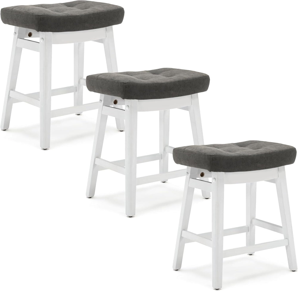 RNKSFX Counter Height Bar Stools Set of 3 for Kitchen Counter Farmhouse Moder...