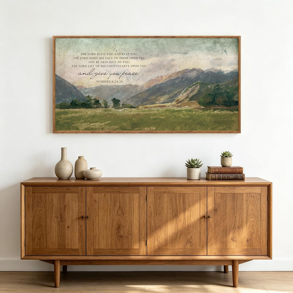 Aurlan Numbers 6:24-26 May the Lord Bless You Framed Wall Art 40x20 Inch