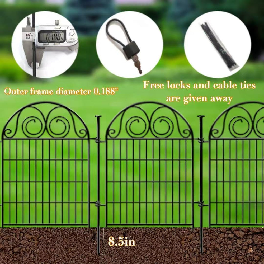 Getlay Tall Garden Fence Animal Barrier with Gate, 32 in(H) 16 Panels Garden ...