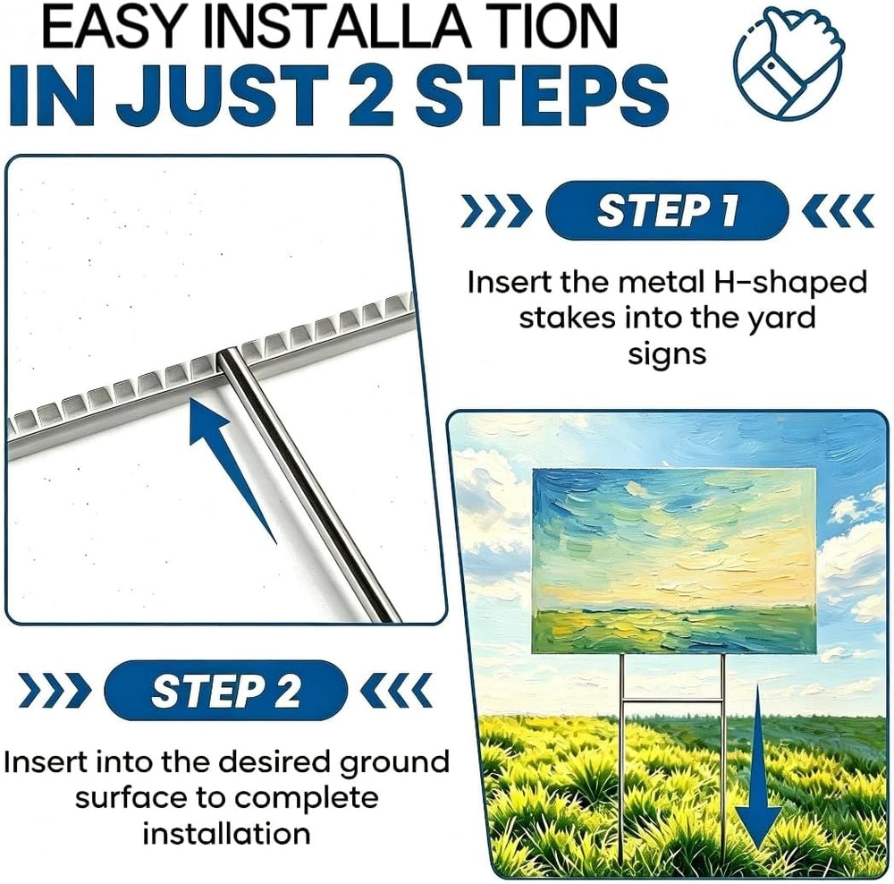 Blank Yard Signs with Metal Stakes, 20Pack 17x12 Inches Corrugated Plastic La...