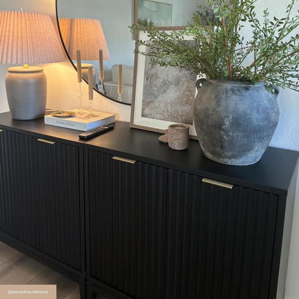 Nathan James Jasper Modern Sideboard, Kitchen Storage Cabinet with Fluted Doo...