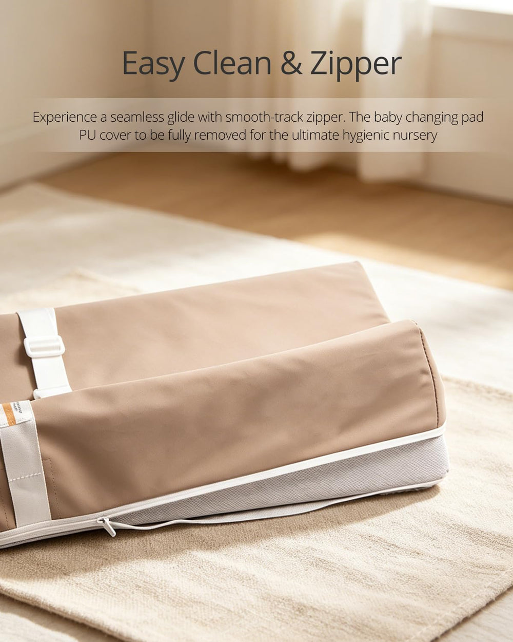 Waterproof Changing Pads Vegan Leather Wipeable Changing Table Pad