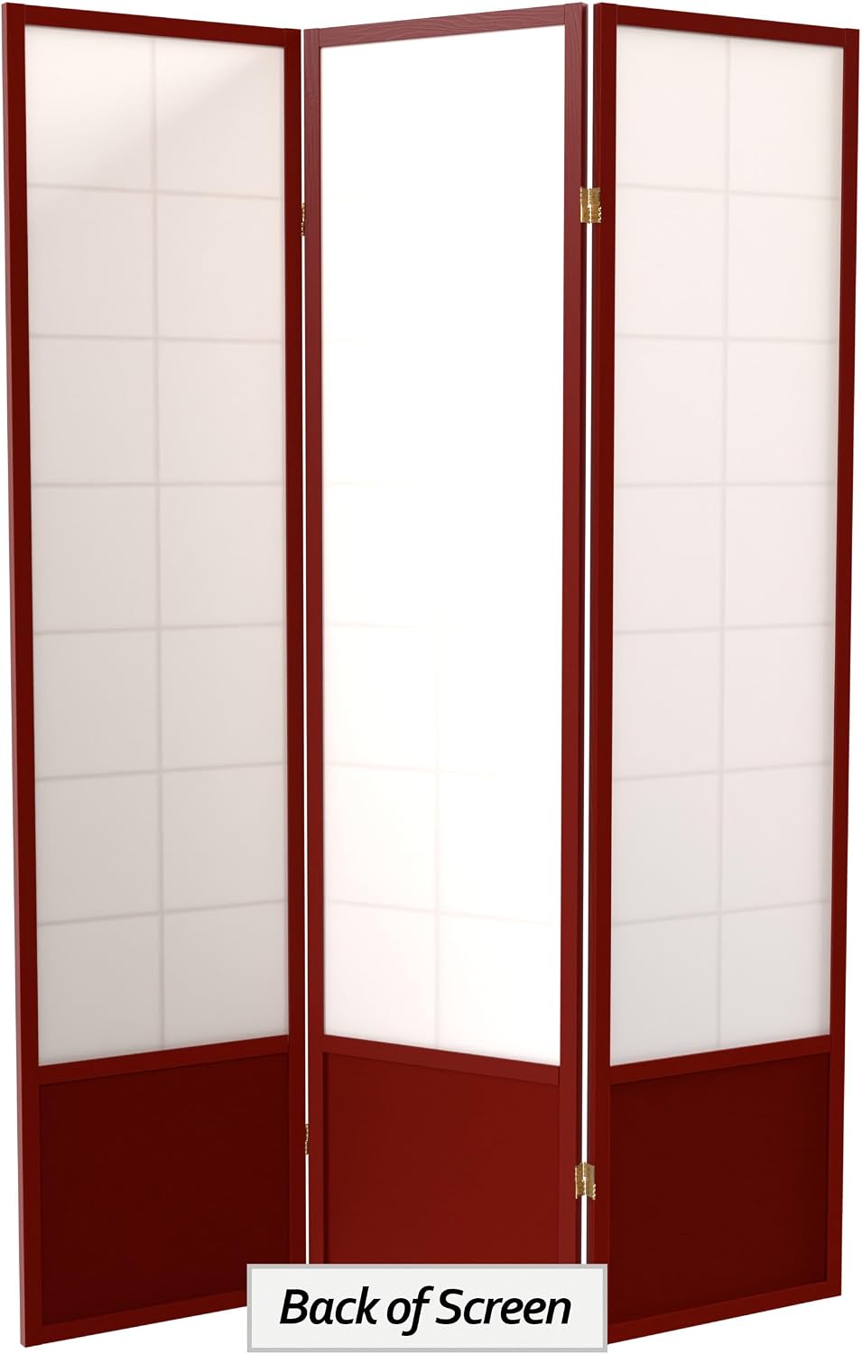 Red Lantern 6 ft. Tall Zen Shoji Screen - Rosewood - 3 Panels