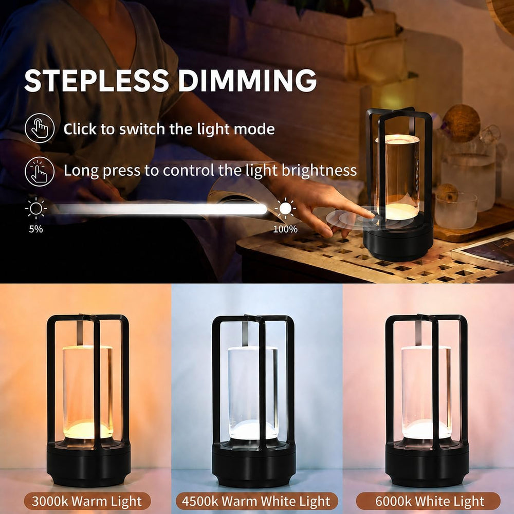2 Pack Cordless Table Lamps, Rechargeable LED Decorative Lamp