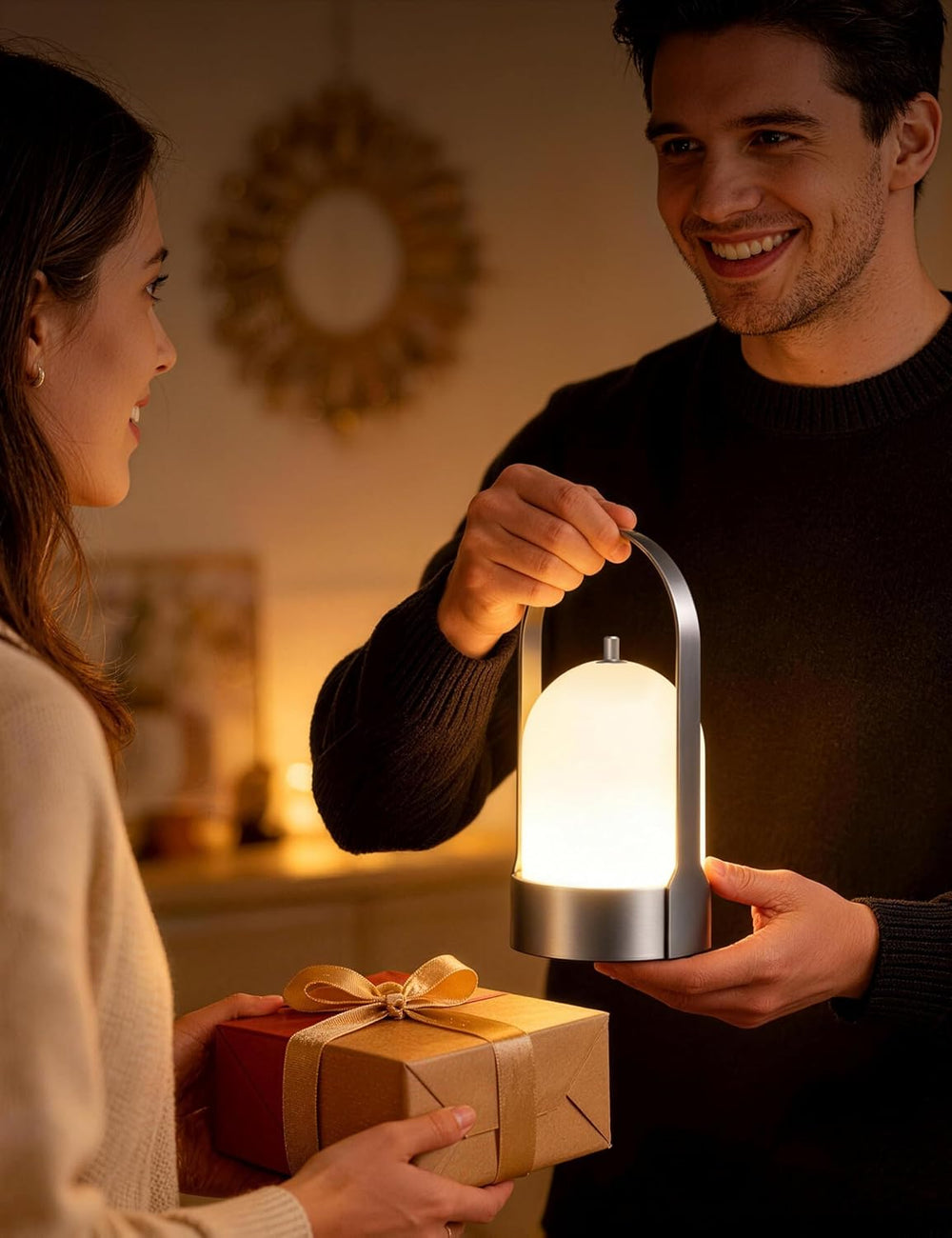 Tubicen Portable Table Lamp Rechargeable Outdoor Lantern with Handle