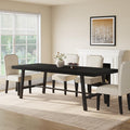 GarveeHome Industrial Dining Table for 8-10 People, 86.61" Long Large Kitchen Table with Sturdy Metal Frame, Rectangular Counter for Dinner, Kitchen, Dining Room (Black, 87" Non-extendable)