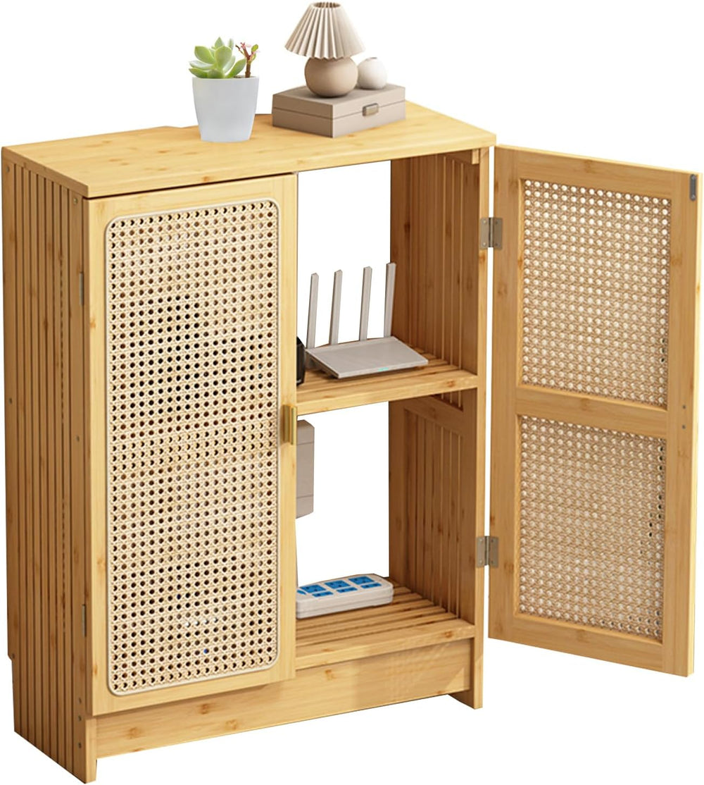Jueraori WiFi Router Storage Cabinet with Adjustable Shelves, No Back Panel
