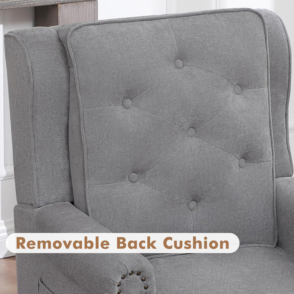 Modern Accent Chair Wingback Armchair Vintage High Back Upholstered Armchair ...