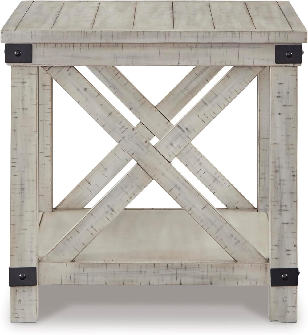 Signature Design by Ashley Carynhurst End Side Table, Farmhouse Whitewash