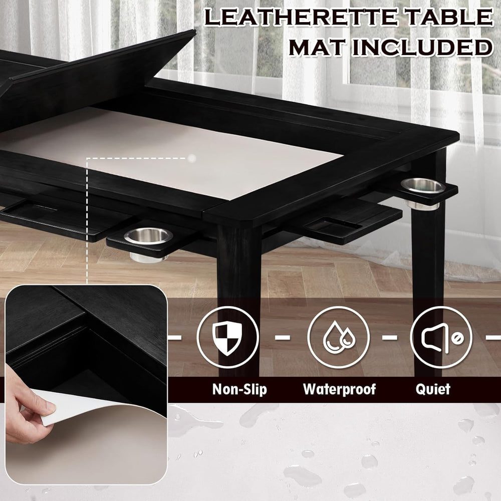 63"x39" Board Game Table with Removable Top Solid Wood Dining/Gamin...