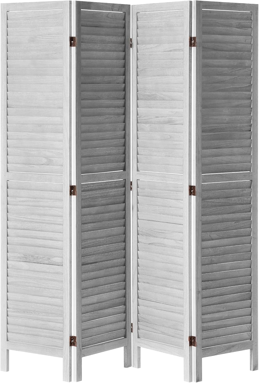 VEVOR Wood Room Divider, 4 Panel Folding Privacy Screen, 66.9 Inches Tall Indoor Wooden Partition, Portable Decoration Screen, for Room Separation, Home, Office, Restaurant & Bedroom (Light Grey)